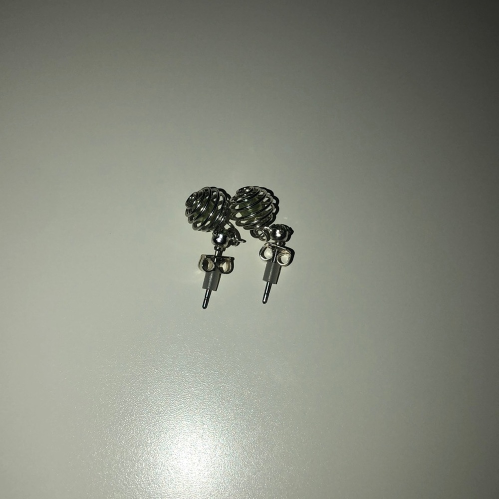 Claires lime green pearl inside a silver earring